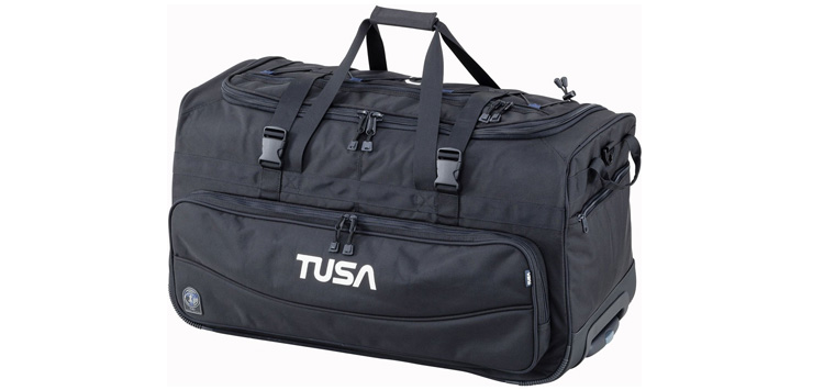 TUSA - Dive Gear Roller Duffle Bag in Black